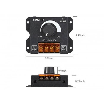 Стационарный диммер 30A 360W 12V (knob)